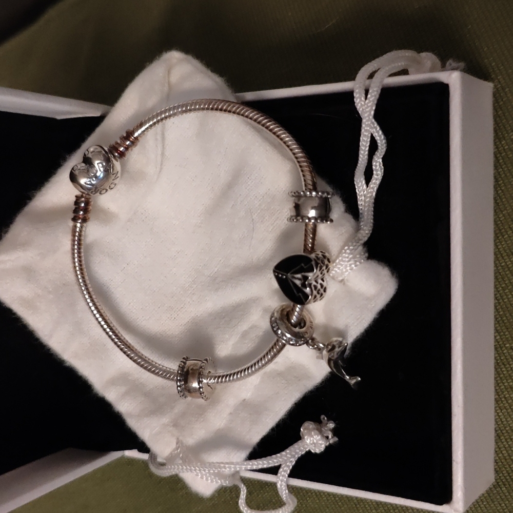 Pandora bracelet with two charms